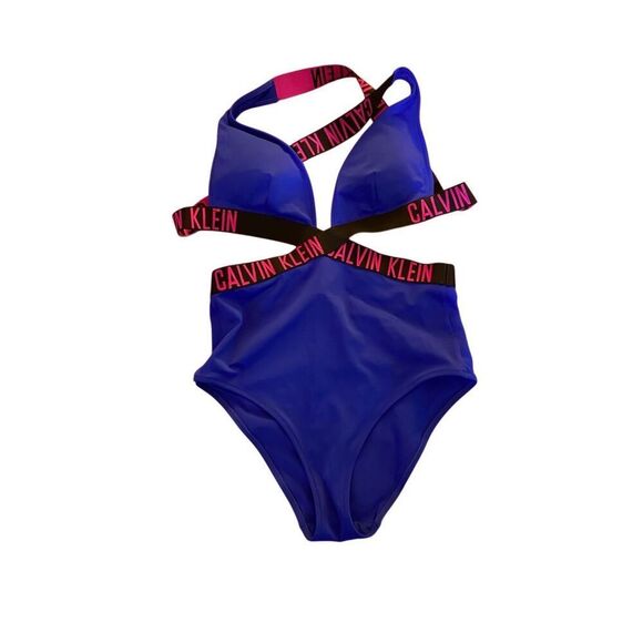 NWT Calvin Klein, blue and pink one piece swimwear so small - Picture 3 of 5